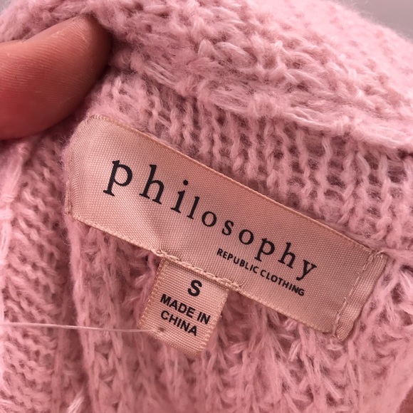 Philosophy Blush Pink Large Knit Oversized Sweater - Picture 7 of 8